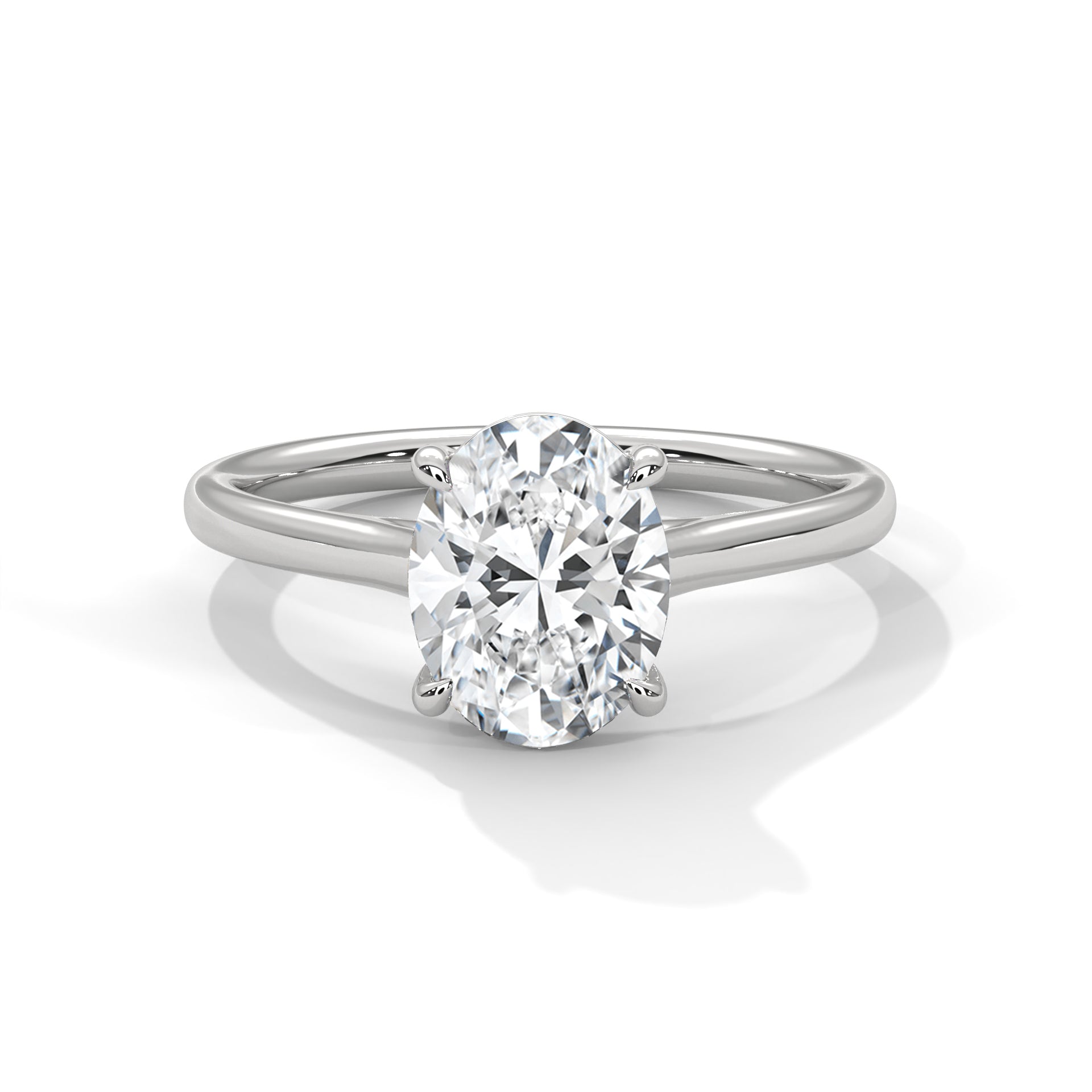 2.00 ct Oval Cut Solitaire Diamond Engagement Ring 2ct White Gold