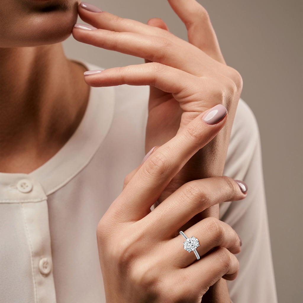2.00 ct Oval Cut Solitaire Diamond Engagement Ring 2ct White Gold