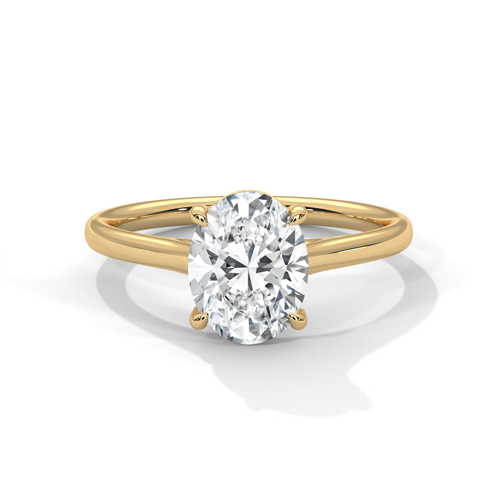 2.00 ct Oval Cut Solitaire Diamond Engagement Ring 2ct Yellow Gold