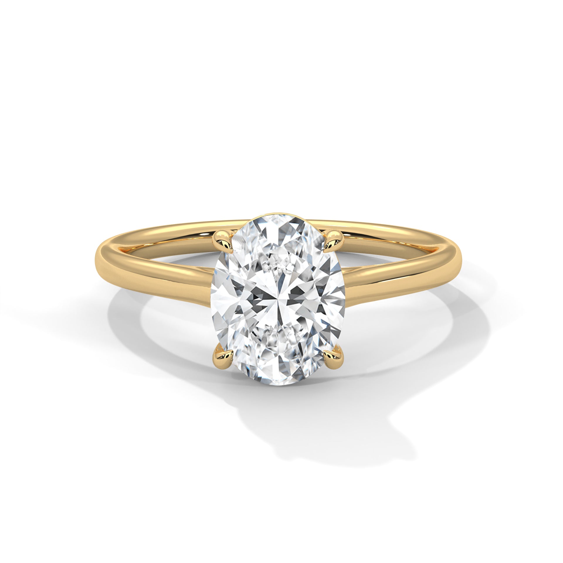 2.00 ct Oval Cut Solitaire Diamond Engagement Ring 2ct Yellow Gold