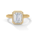 2.00 ct Emerald Cut Frame Engagement Ring 2ct Yellow Gold