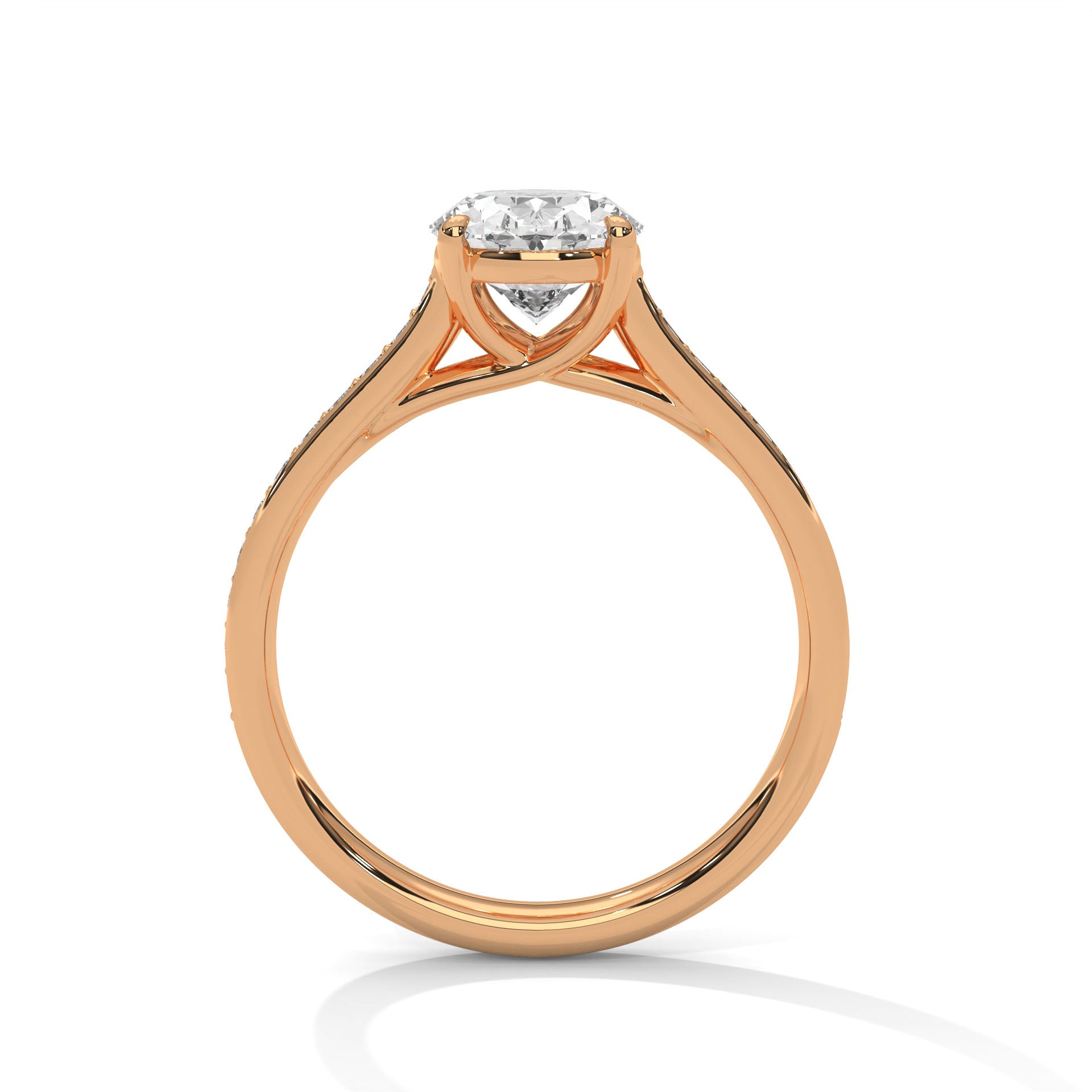 2.00 ct Oval Cut Diamond Pavé Engagement Ring 2ct Rose Gold