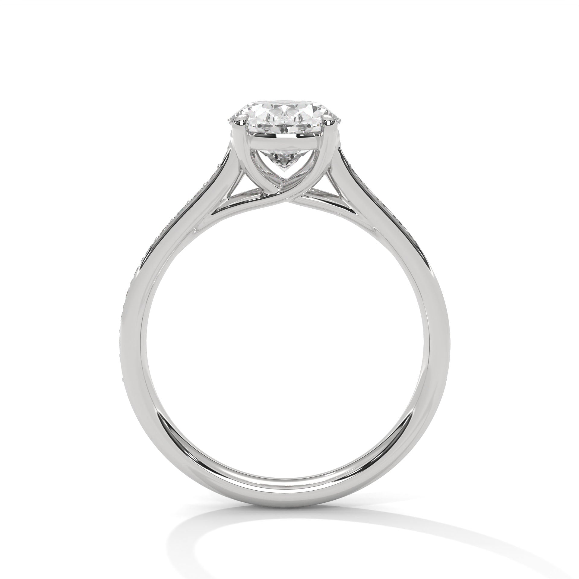 2.00 ct Oval Cut Diamond Pavé Engagement Ring 2ct White Gold