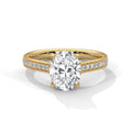 2.00 ct Oval Cut Diamond Pavé Engagement Ring 2ct Yellow Gold