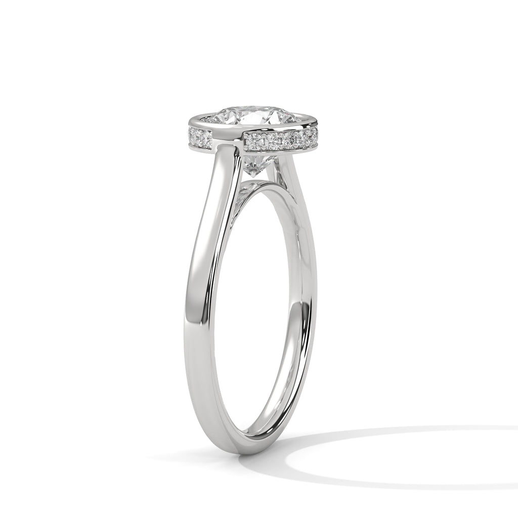2.00 ct Round Bezel Solitaire Engagement Ring 2ct White Gold