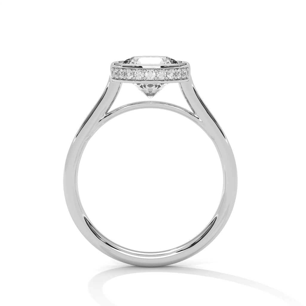 2.00 ct Round Bezel Solitaire Engagement Ring 2ct White Gold