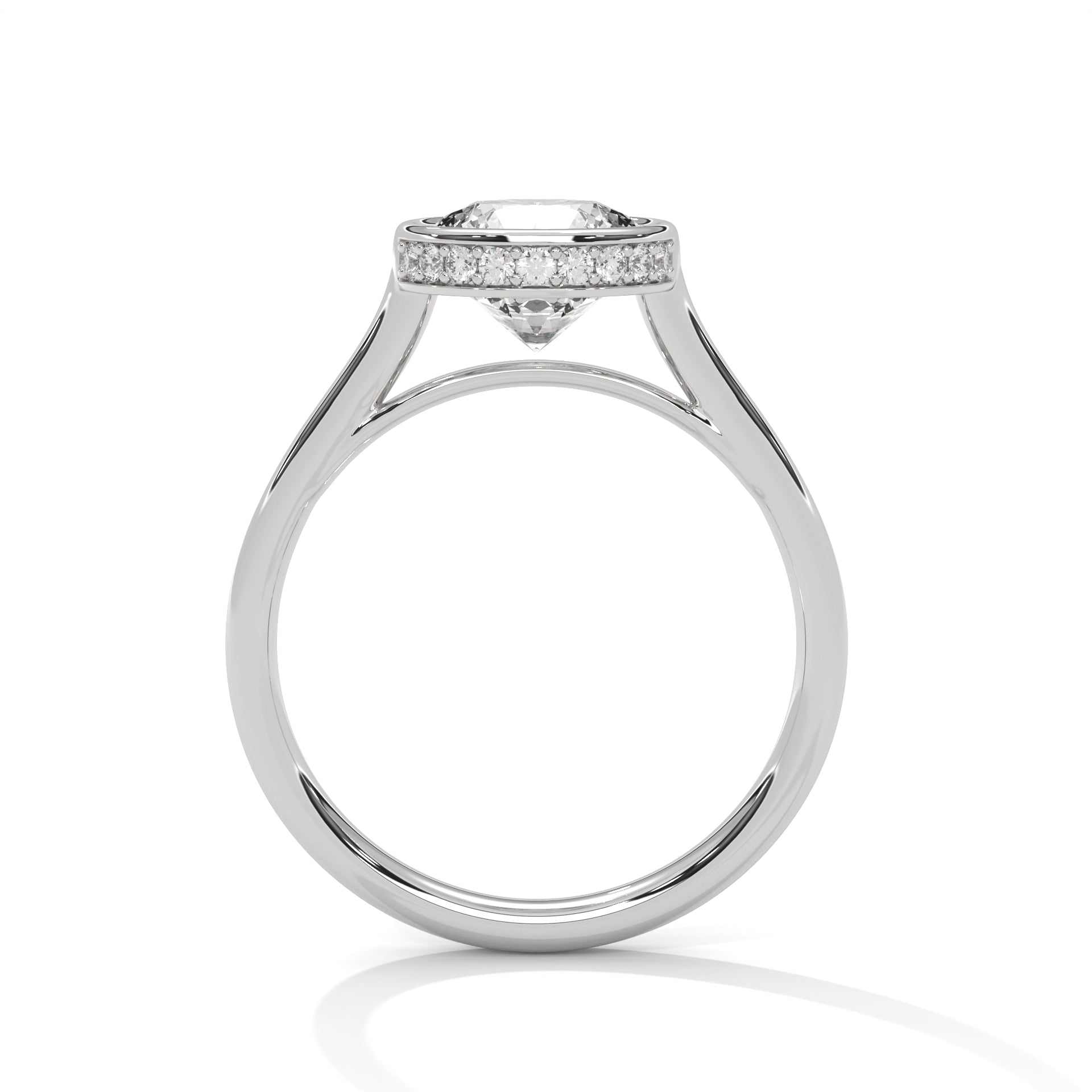 2.00 ct Round Bezel Solitaire Engagement Ring 2ct White Gold