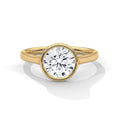 2.00 ct Round Bezel Solitaire Engagement Ring 2ct Yellow Gold