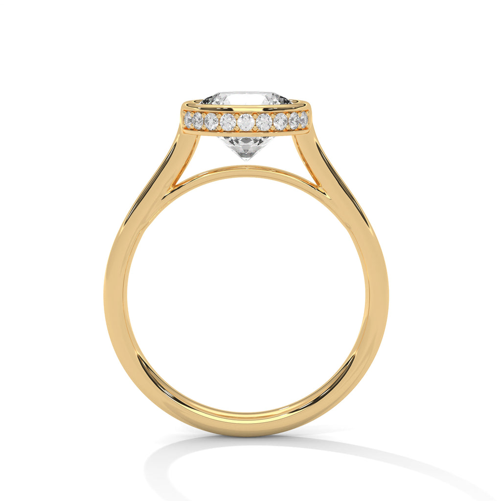 2.00 ct Round Bezel Solitaire Engagement Ring 2ct Yellow Gold
