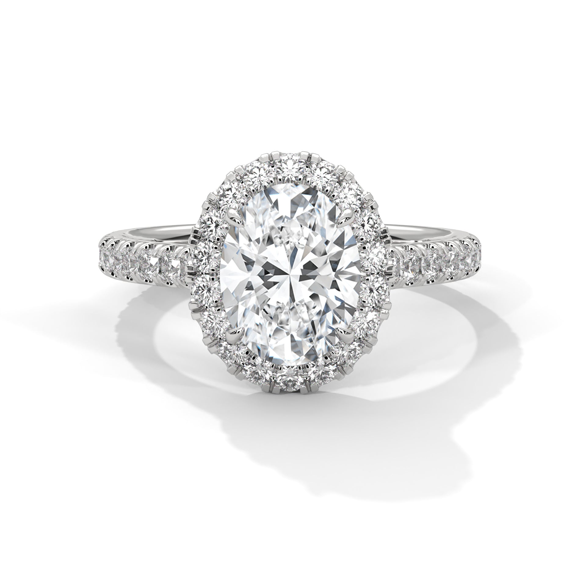 2.00 ct Oval Celestial Halo Diamond Engagement Ring 2ct White Gold