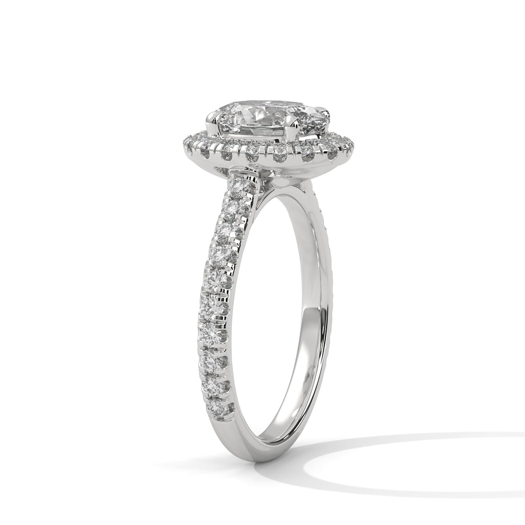 2.00 ct Oval Celestial Halo Diamond Engagement Ring 2ct White Gold
