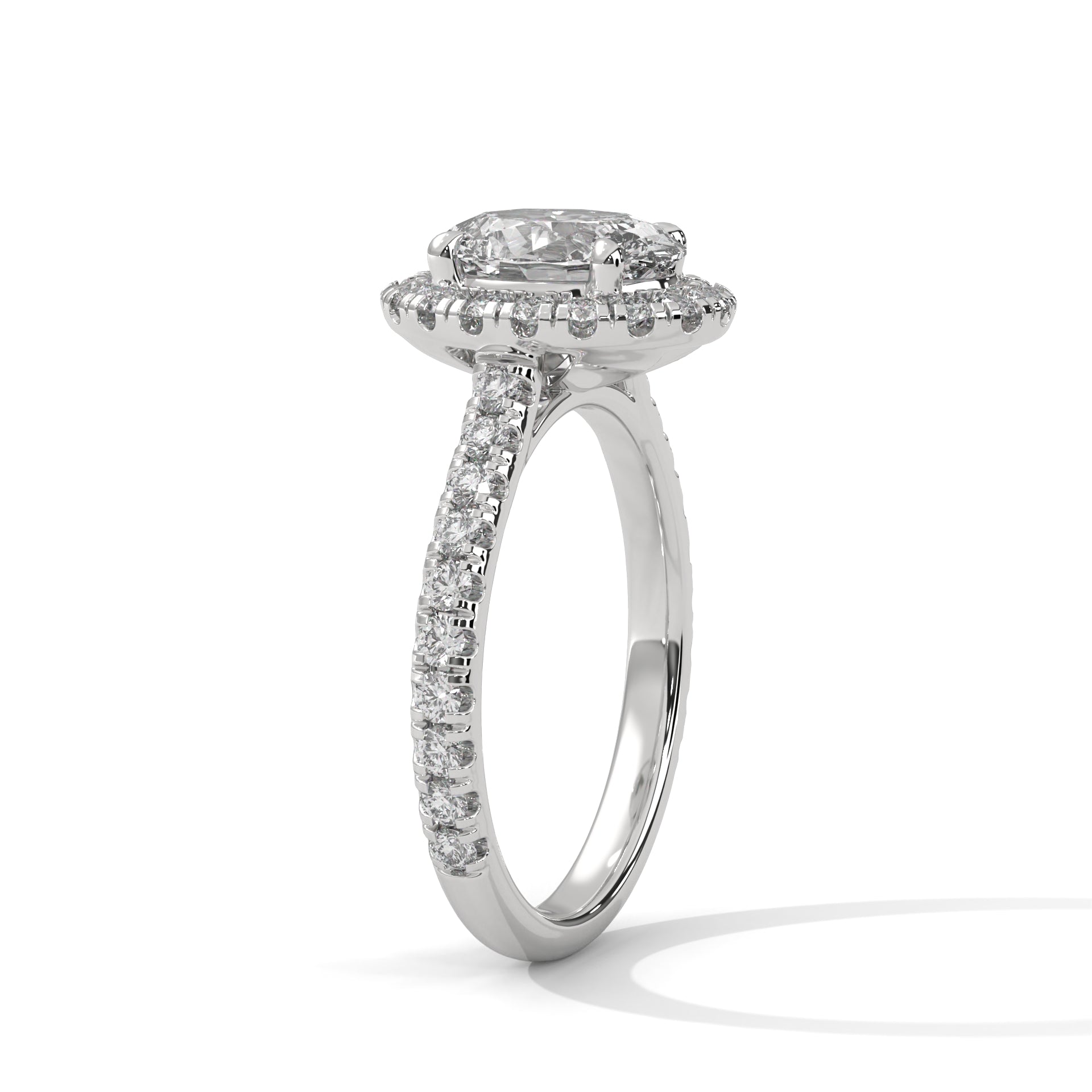 2.00 ct Oval Celestial Halo Diamond Engagement Ring 2ct White Gold