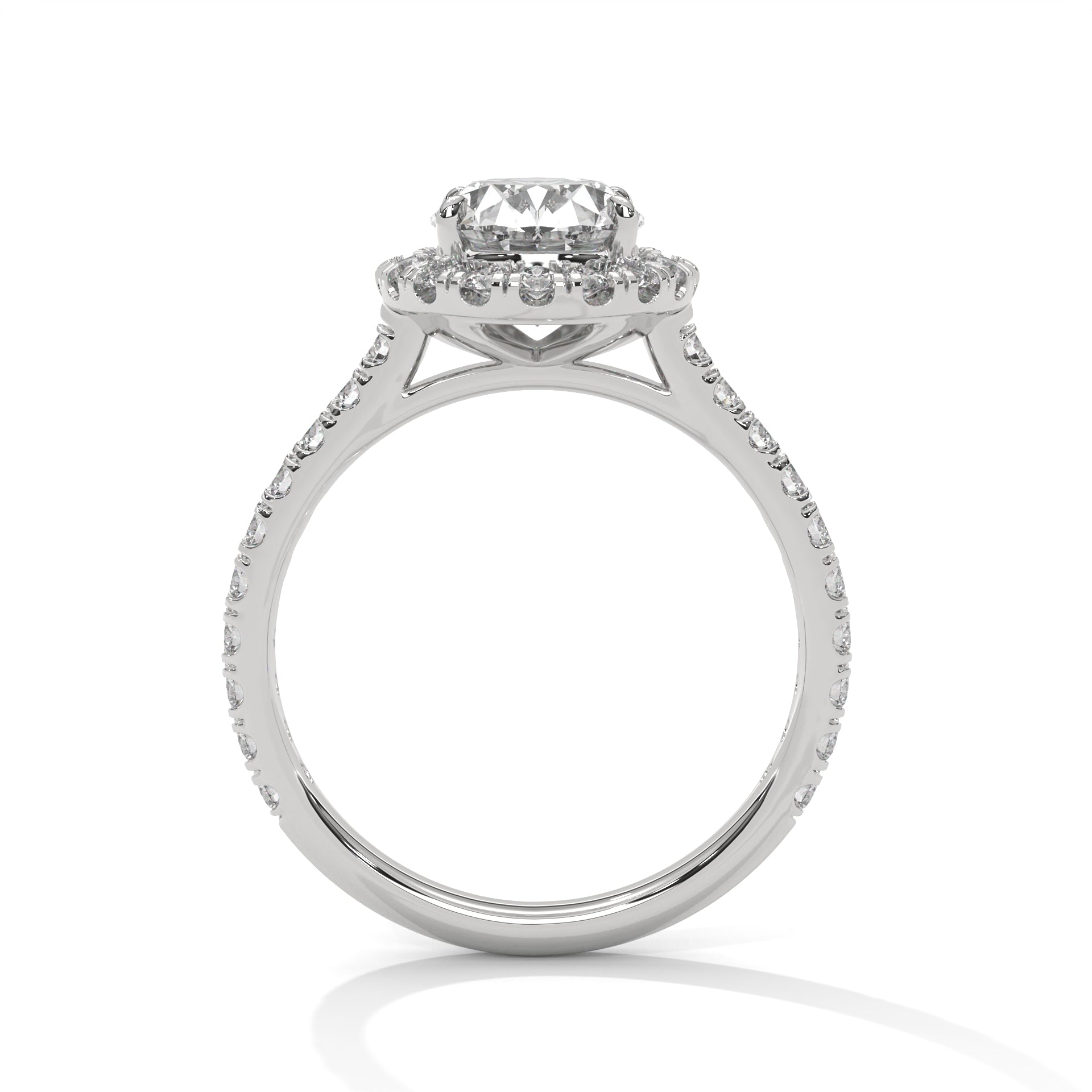 2.00 ct Oval Celestial Halo Diamond Engagement Ring 2ct White Gold