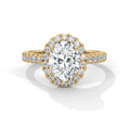 2.00 ct Oval Celestial Halo Diamond Engagement Ring 2ct Yellow Gold