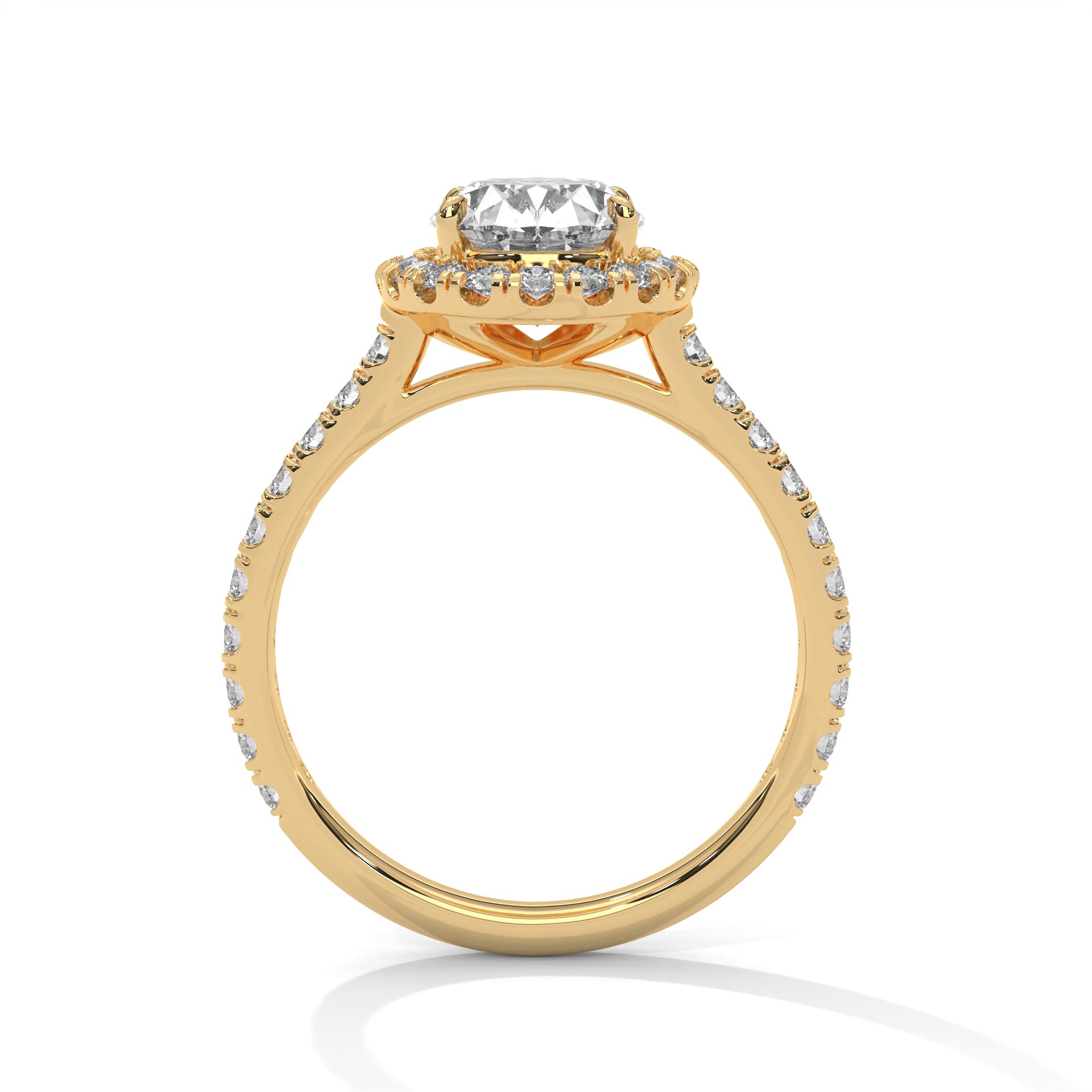 2.00 ct Oval Celestial Halo Diamond Engagement Ring 2ct Yellow Gold