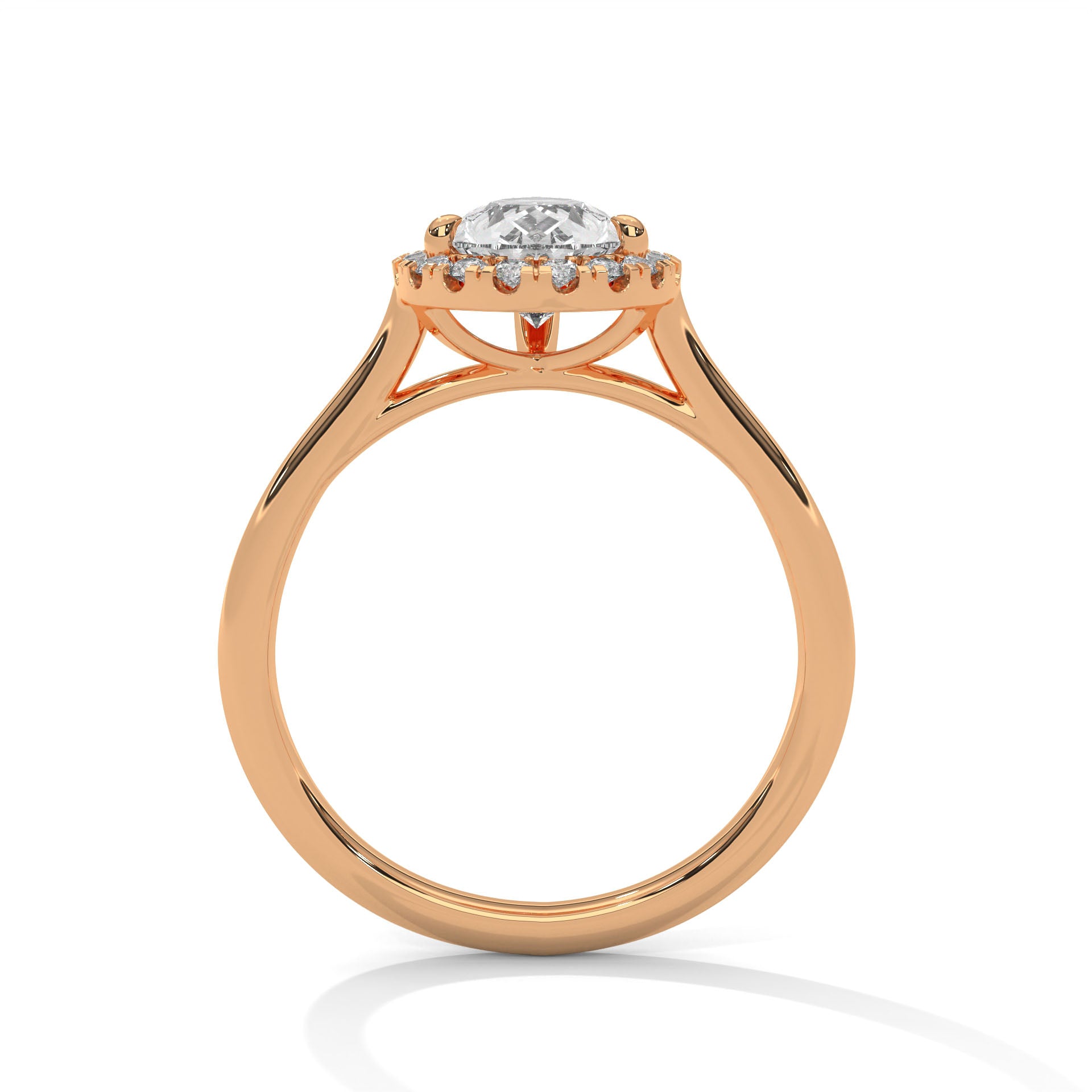 2.00 ct Pear Teardrop Aura Halo Ring 2ct Rose Gold