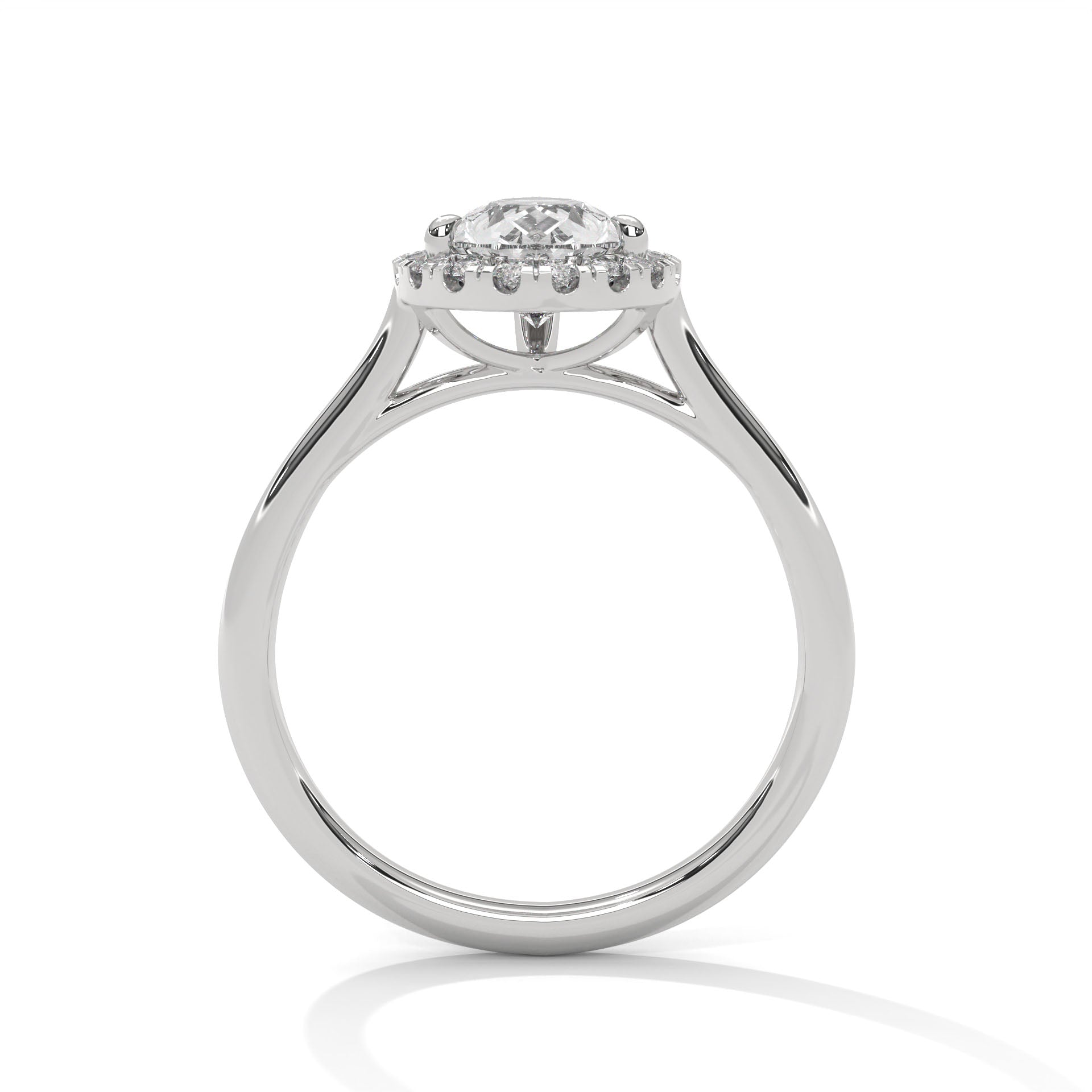 2.00 ct Pear Teardrop Aura Halo Ring 2ct White Gold