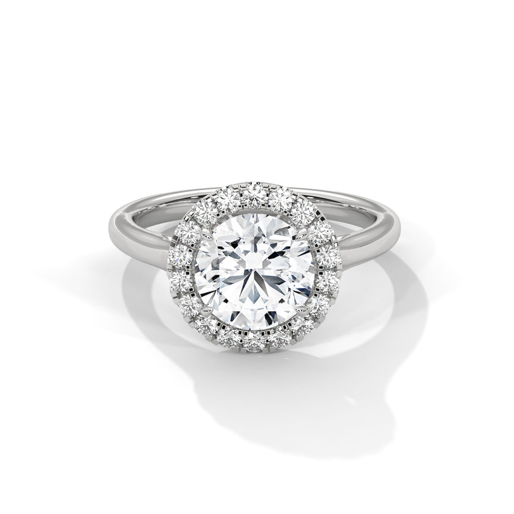 2.00 ct Round Cut Aura Halo Engagement Ring 2ct White Gold