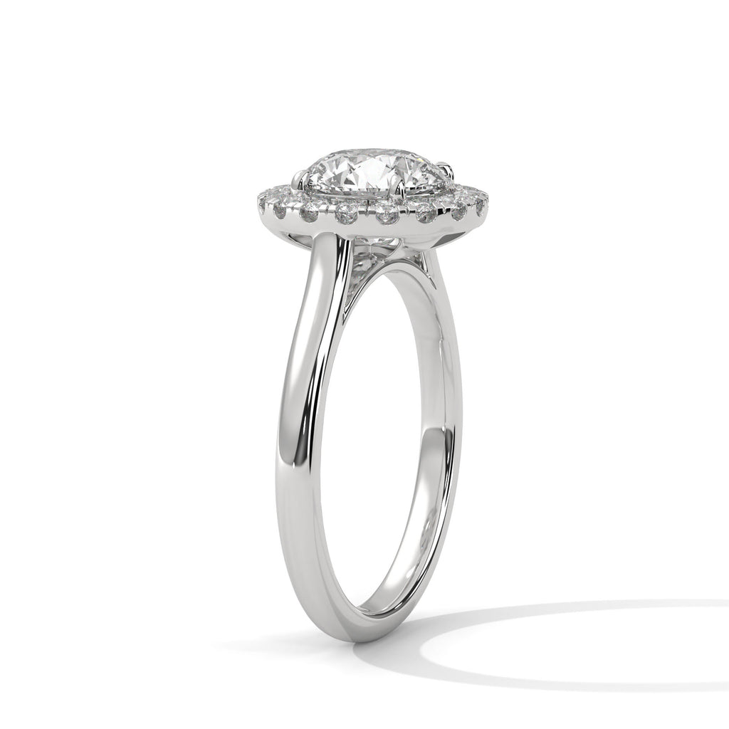 2.00 ct Round Cut Aura Halo Engagement Ring 2ct White Gold
