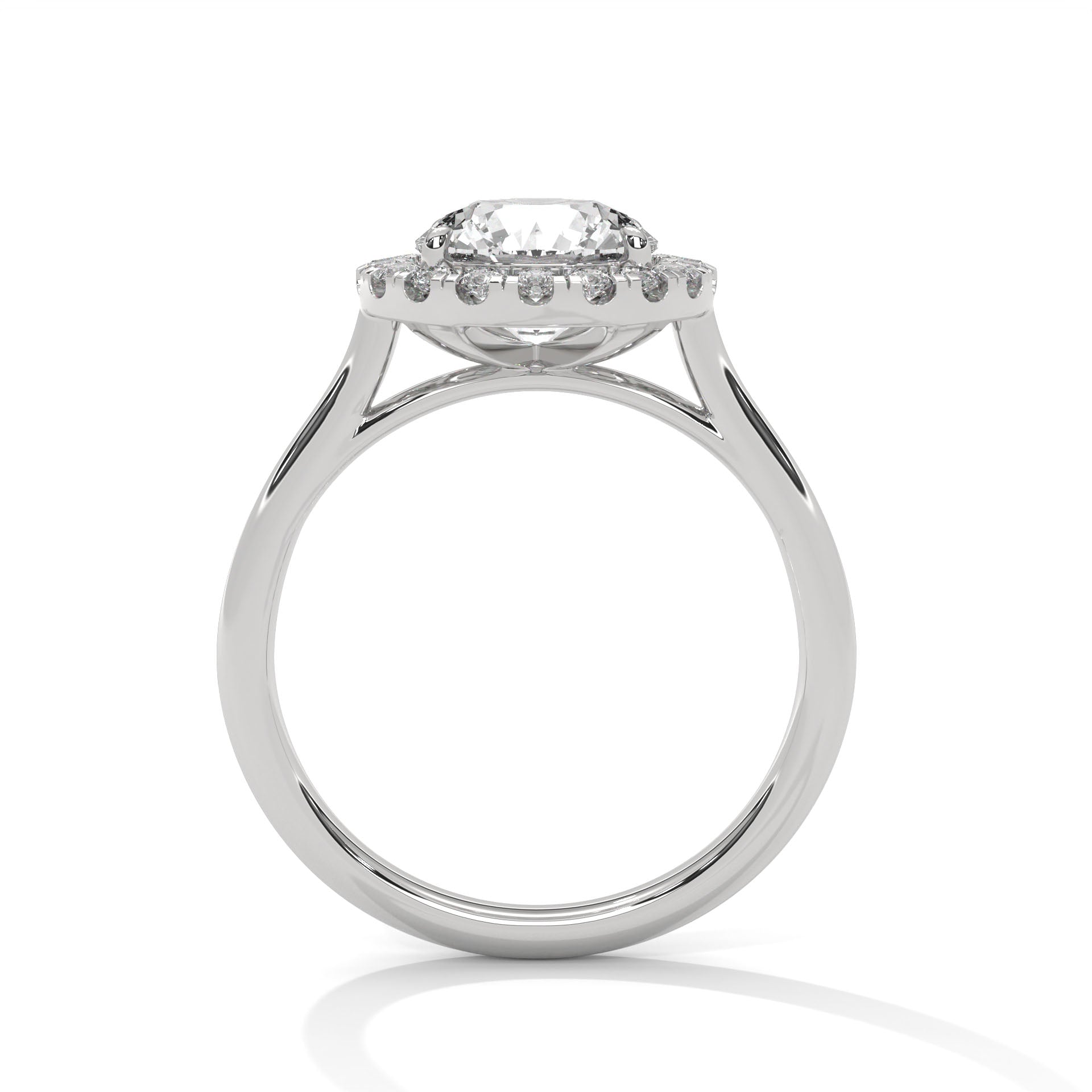 2.00 ct Round Cut Aura Halo Engagement Ring 2ct White Gold