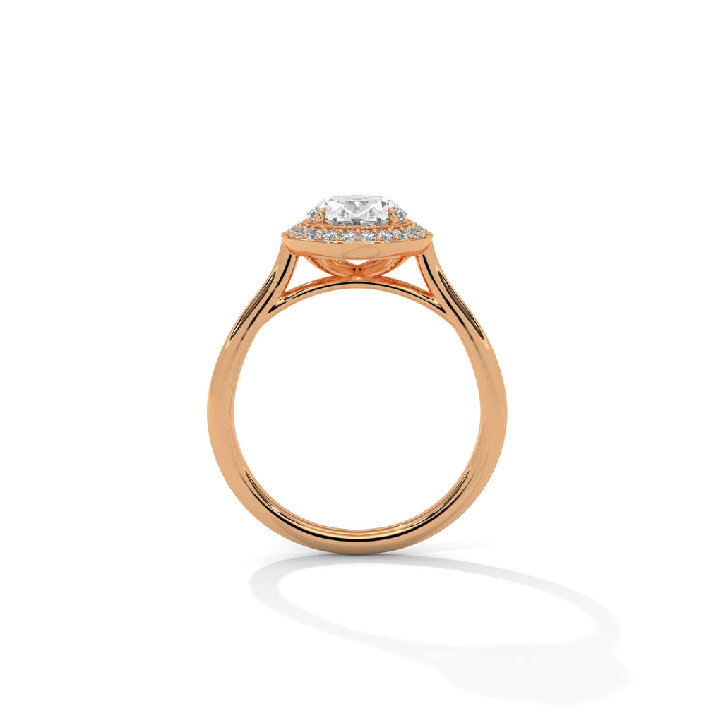 2.00 ct Oval Opulent Designer Halo Ring 2ct Rose Gold