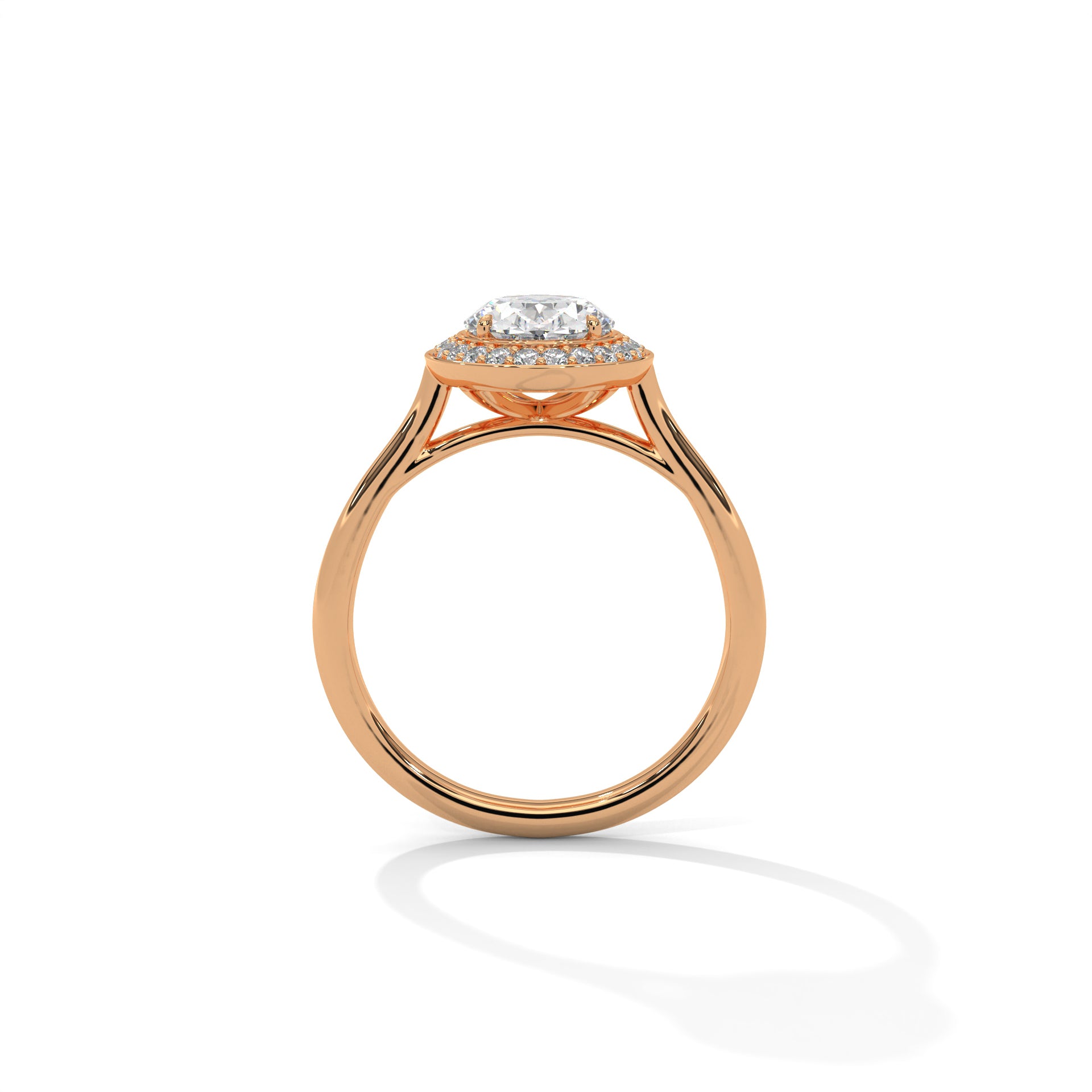 2.00 ct Oval Opulent Designer Halo Ring 2ct Rose Gold