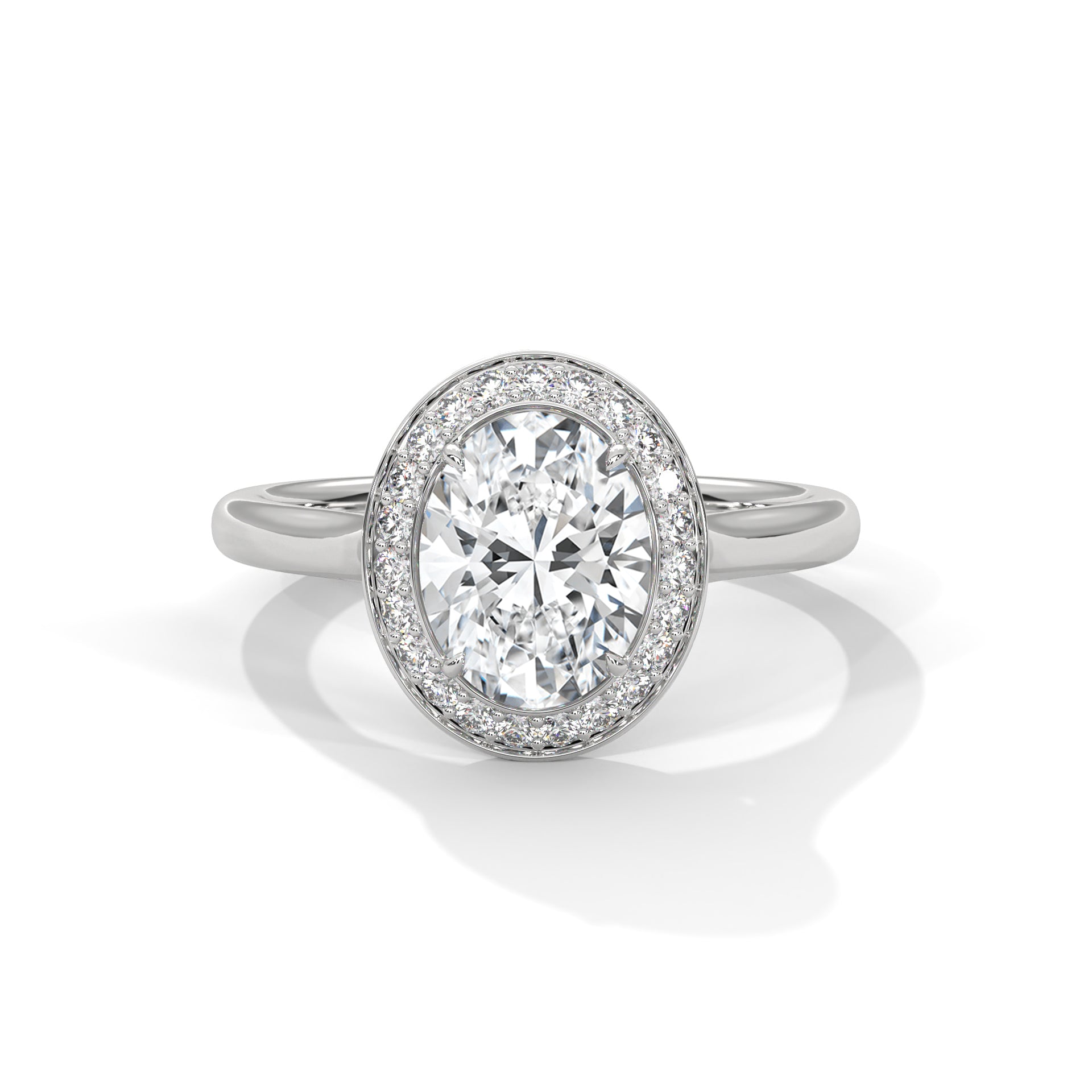 2.00 ct Oval Opulent Designer Halo Ring 2ct White Gold