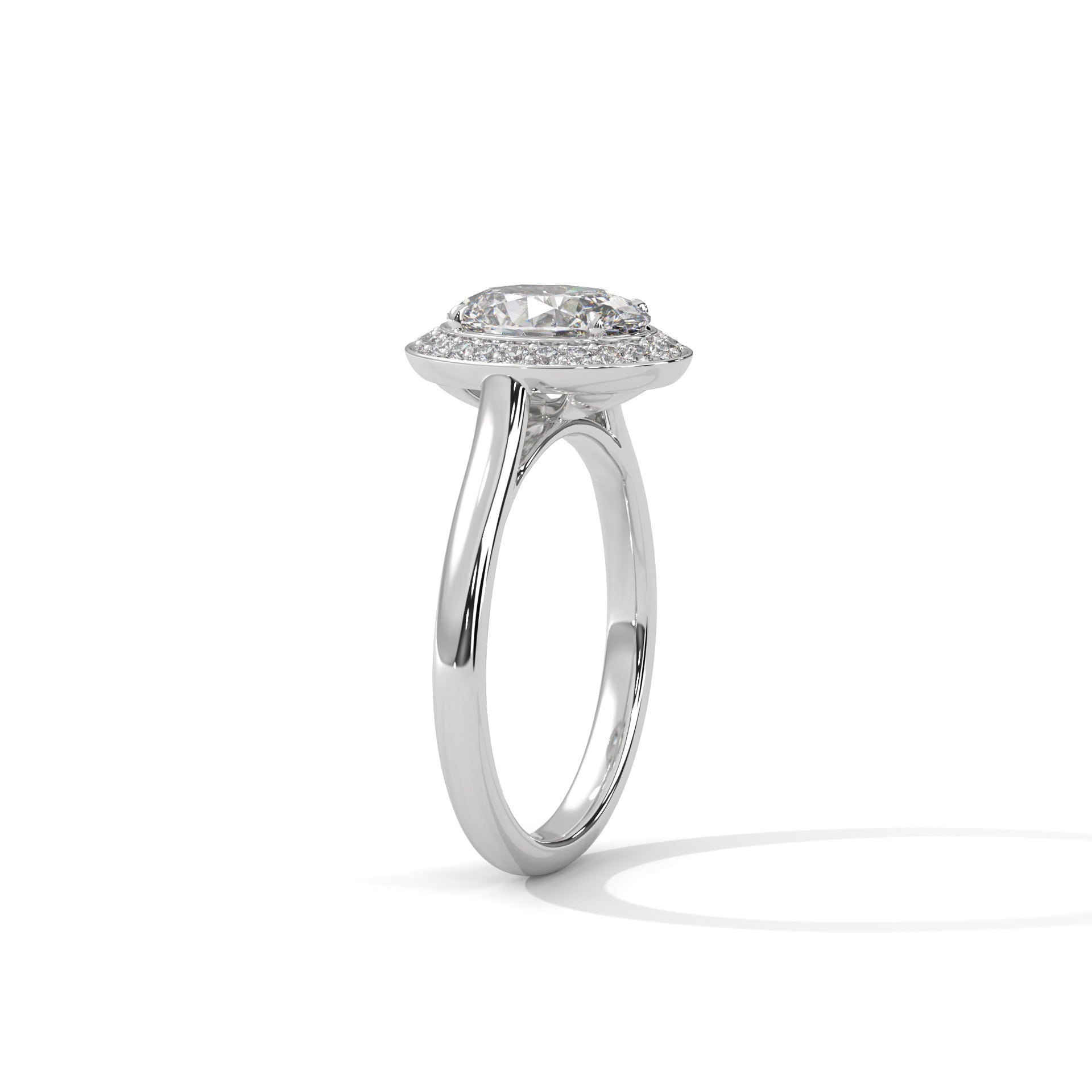 2.00 ct Oval Opulent Designer Halo Ring 2ct White Gold
