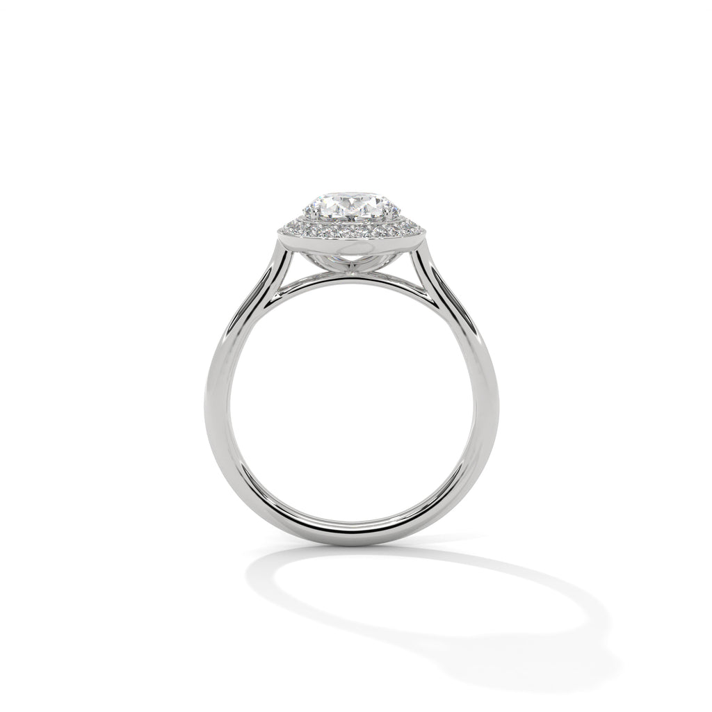 2.00 ct Oval Opulent Designer Halo Ring 2ct White Gold