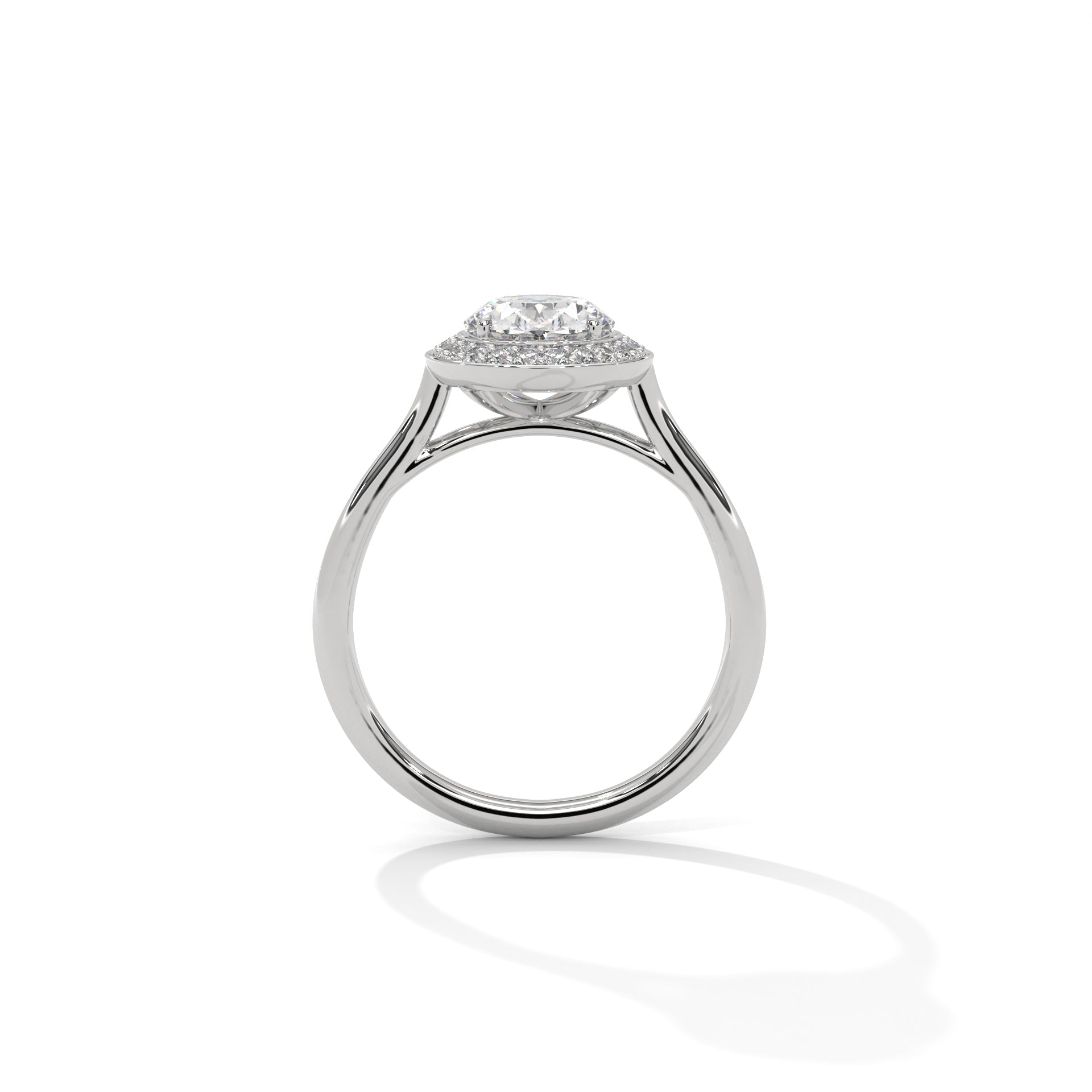 2.00 ct Oval Opulent Designer Halo Ring 2ct White Gold