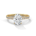 2.00 ct Oval Cut Accent Band Engagement Ring 2ct Yellow Gold