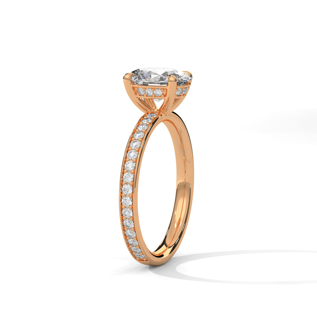 2.00 ct Oval Celestial Pavé Diamond Engagement Ring 2ct Rose Gold