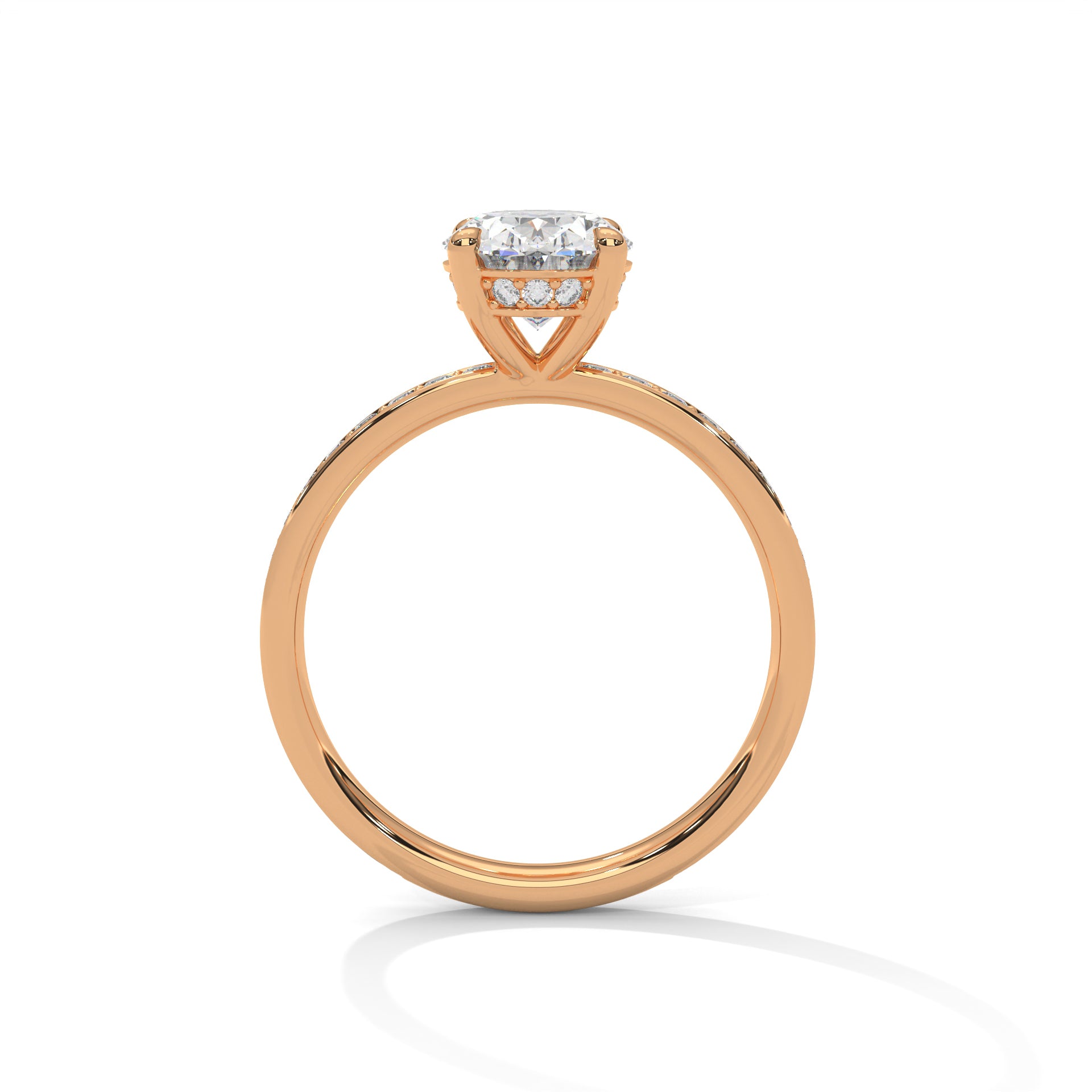 2.00 ct Oval Celestial Pavé Diamond Engagement Ring 2ct Rose Gold