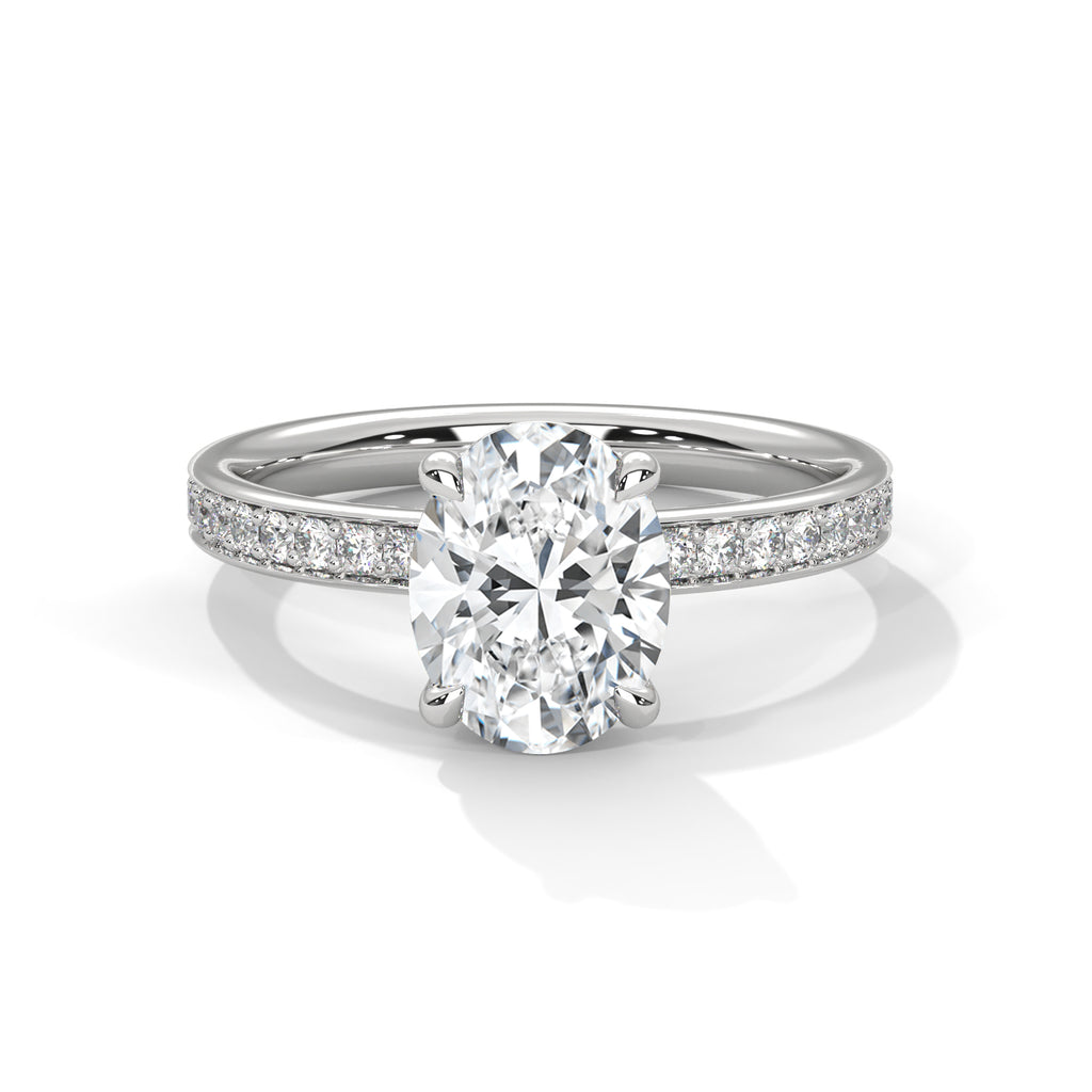 2.00 ct Oval Celestial Pavé Diamond Engagement Ring 2ct White Gold