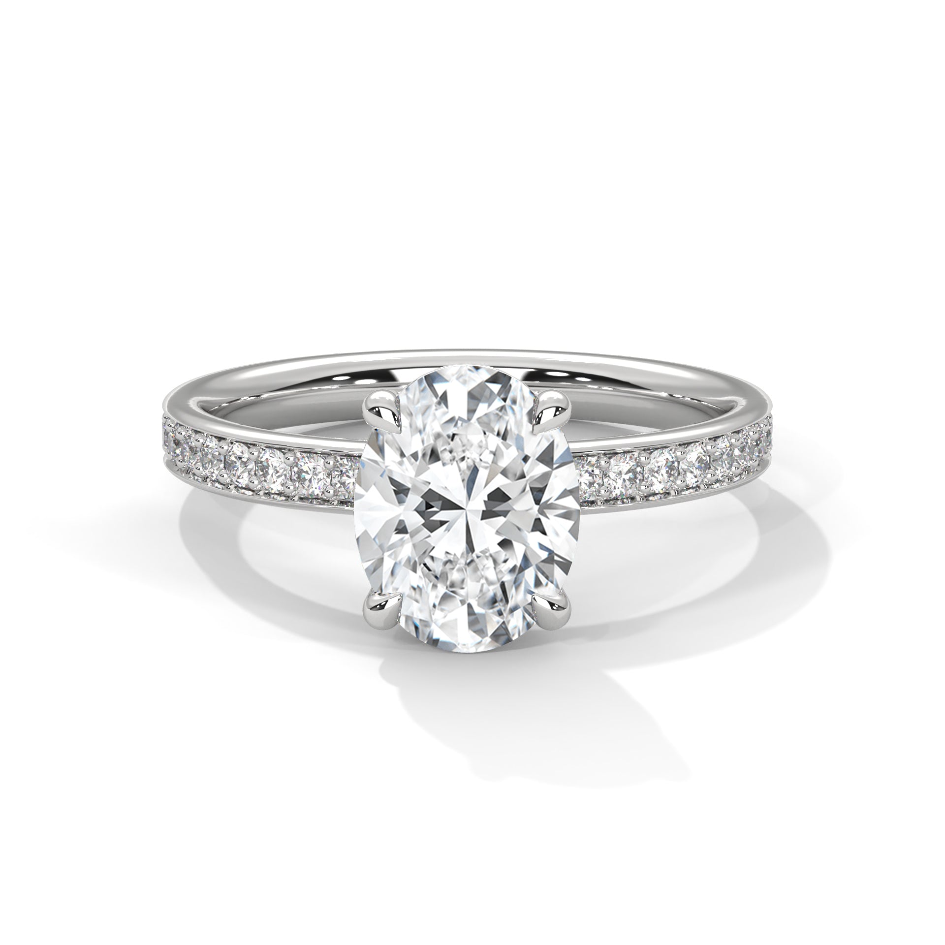 2.00 ct Oval Celestial Pavé Diamond Engagement Ring 2ct White Gold
