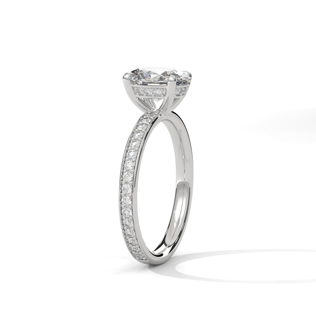 2.00 ct Oval Celestial Pavé Diamond Engagement Ring 2ct White Gold