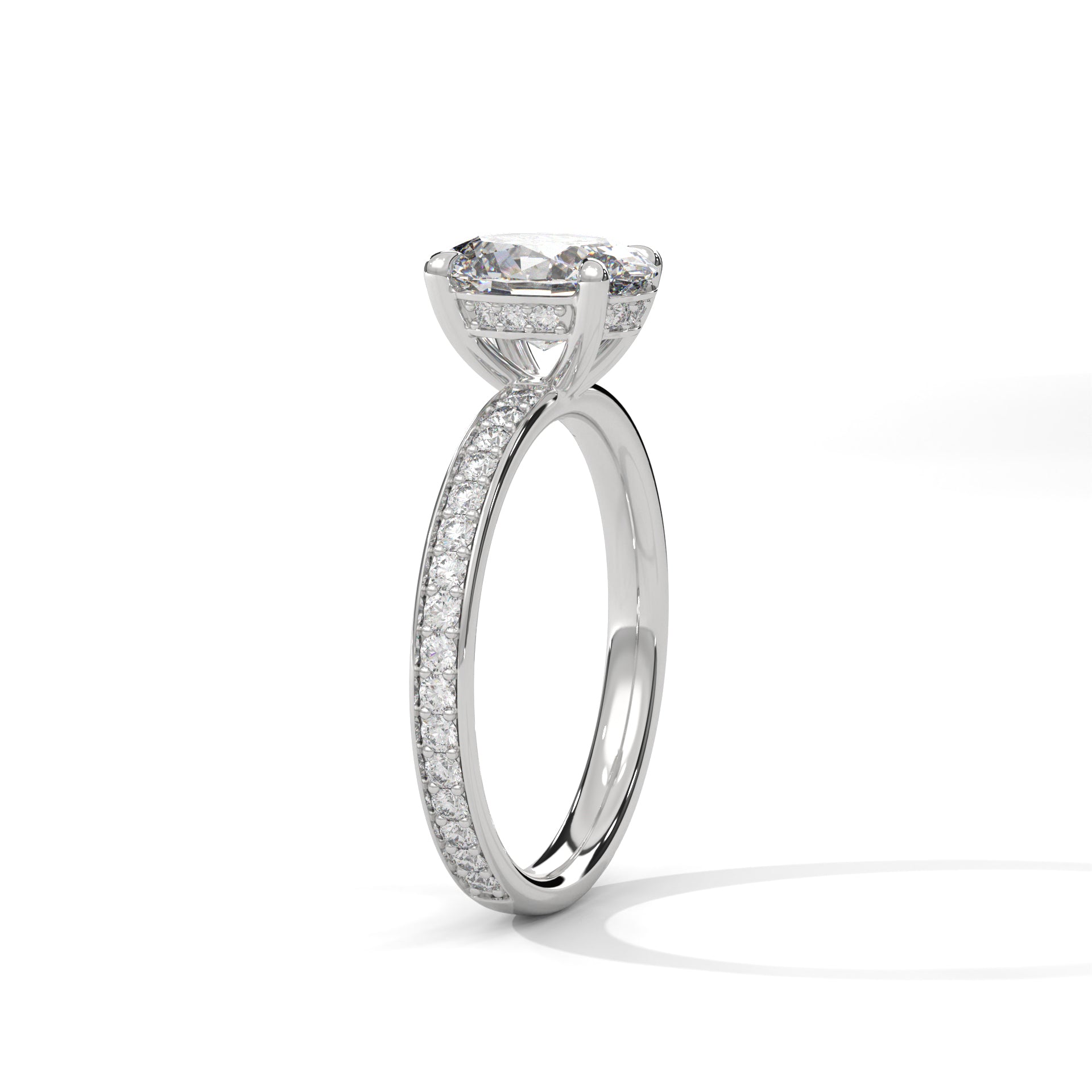 2.00 ct Oval Celestial Pavé Diamond Engagement Ring 2ct White Gold