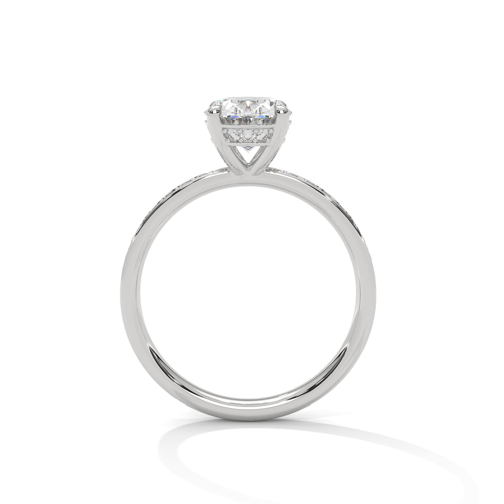 2.00 ct Oval Celestial Pavé Diamond Engagement Ring 2ct White Gold