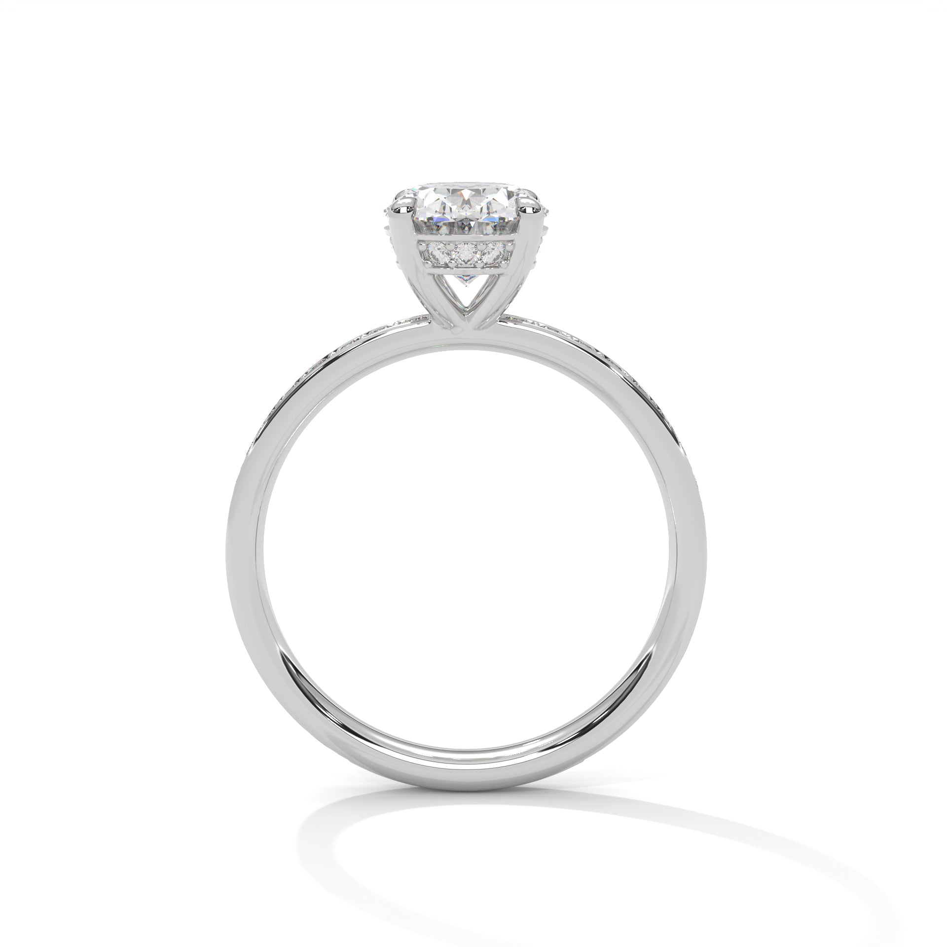 2.00 ct Oval Celestial Pavé Diamond Engagement Ring 2ct White Gold