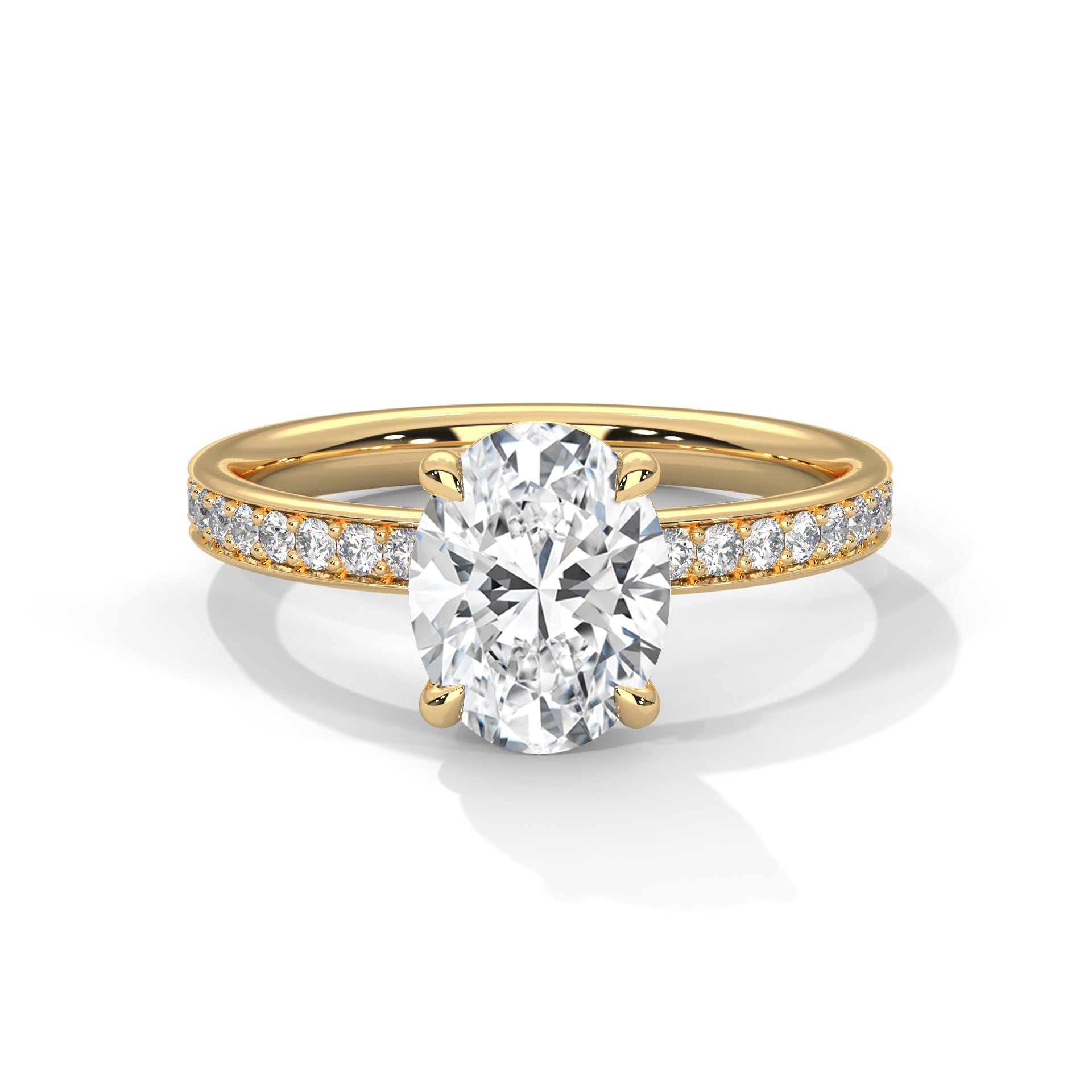 2.00 ct Oval Celestial Pavé Diamond Engagement Ring 2ct Yellow Gold