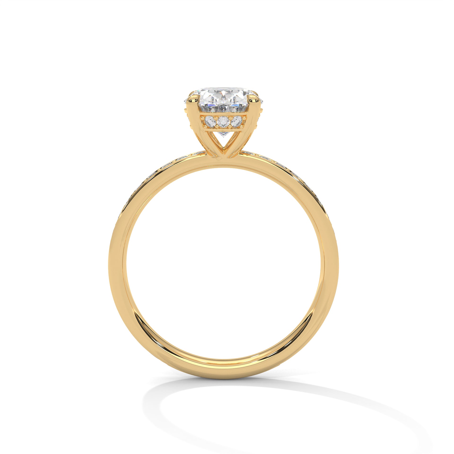 2.00 ct Oval Celestial Pavé Diamond Engagement Ring 2ct Yellow Gold